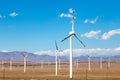 Aug 2017 Ã¢â¬â Xinjiang, China Ã¢â¬â The deserts of Xinjiang, the westernmost province of China, are full of Wind Turbine Power Plants Royalty Free Stock Photo